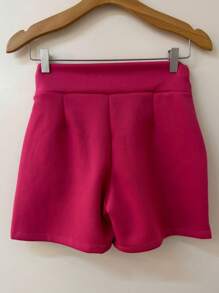 Women Shorts - 玫紅色 - 查看 2