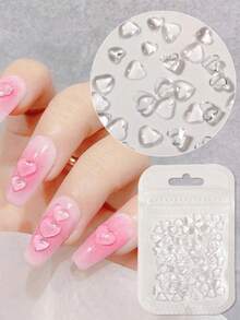 美甲，极光，爱心形水钻，配饰，美甲首饰，100 件/包彩色水钻