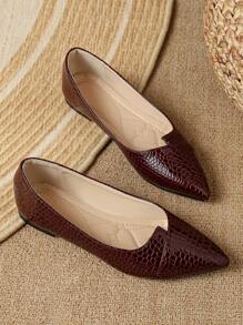 Của phụ nữ Pointed Toe Đáy phẳng Đá hoa văn Tối Đỏ  Giải trí Và Sự giải trí Linh hoạt Giày dép Đối với Mùa thu - Màu Đỏ Sâu - Xem 4