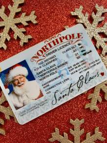 1pc Santa Claus Driver's License Lost & Found, Christmas Eve Santa Claus Flight License, Christmas Decoration Gift - Multicolor - View 1