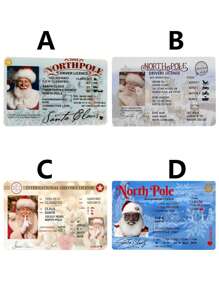 1pc Santa Claus Driver's License Lost & Found, Christmas Eve Santa Claus Flight License, Christmas Decoration Gift - Multicolor - View 3