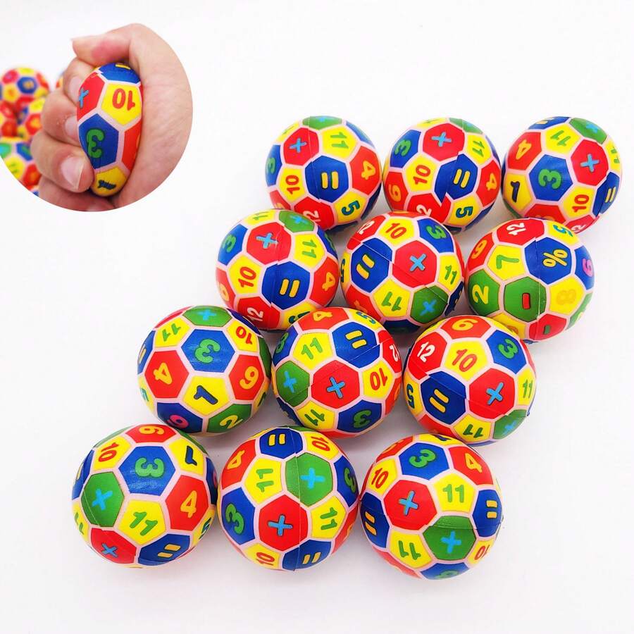 12pcs/Pack 6.3cm Sponge Ball Squeeze Toy Mini Stress Relief Digit Ball Fun Party Interactive Toy Soft Foam Ball Office Pressure Ball Birthday Small Gift