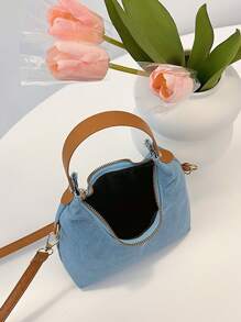 Large Capacity Women's Handbag - Baby Blue - View 8