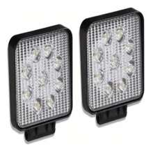 2 Faros 9 Led Redondos O Cuadrados Luz Fija Y Estrobo Bsp - Gris Oscuro - Ver 2