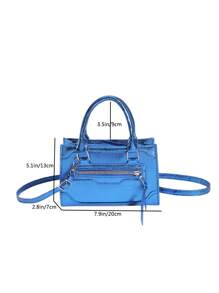 Toamnă și iarnă Nou stil coreean la modă Motocicletă Inspire geantă de mână strălucitoare pentru umăr, geantă mică pătrată pentru femei, casual șic