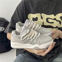 Giải trí Và Đúng mốt Của phụ nữ Màu xám Lace-up Điền kinh Giày dép - Xám - Xem 5