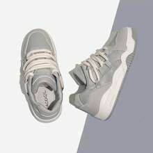 Giải trí Và Đúng mốt Của phụ nữ Màu xám Lace-up Điền kinh Giày dép - Xám - Xem 3