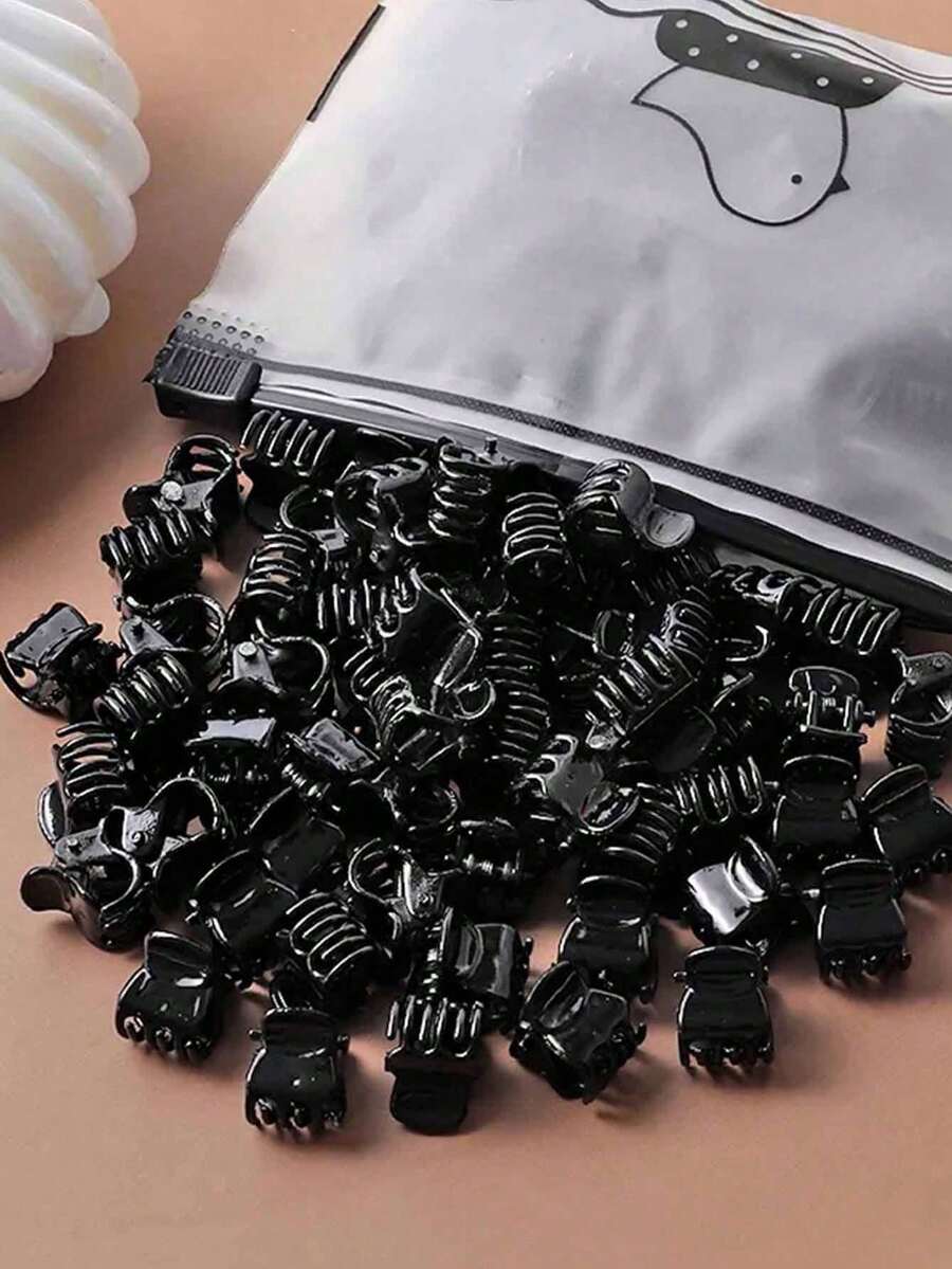 30pcs Girls' Personalized Basic Mini Hair Claw Clips - Black - View 1