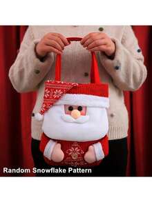 1入聖誕編織收納袋,蘋果和禮物收納手袋,聖誕主題裝飾,派對禮物,聖誕禮品包裝和收納袋,聖誕裝飾