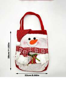 1入聖誕編織收納袋,蘋果和禮物收納手袋,聖誕主題裝飾,派對禮物,聖誕禮品包裝和收納袋,聖誕裝飾