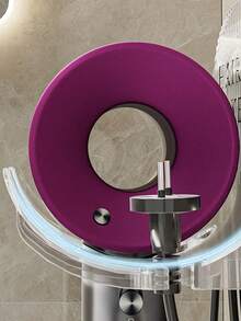 1pc Wall Mounted Hair Dryer Holder Storage Rack For Bathroom With No Drilling Required - Clear - View 3