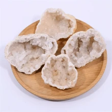 قطعة واحدة من كهف الكريستال الطبيعي من الكوارتز، ديكور منزلي، ديكور المكتب، DIY والتأمل، حجر كريم جميل وشافٍ للعلاج والصحة