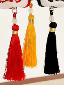 1pc Men's Multicolor Cartoon Wind Dragon Keychain Pendant, Fashionable Key Ring For Couple Backpack Keychain Charm - Black and White - View 4