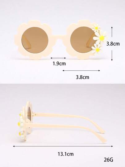 1 Pair Cute Children's Fashion Glasses, Fashion Eyewear For Girls Beach Party Outdoor Street Photography