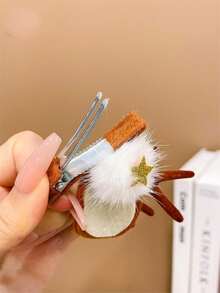 2入組可愛的兒童卡通聖誕節髮夾