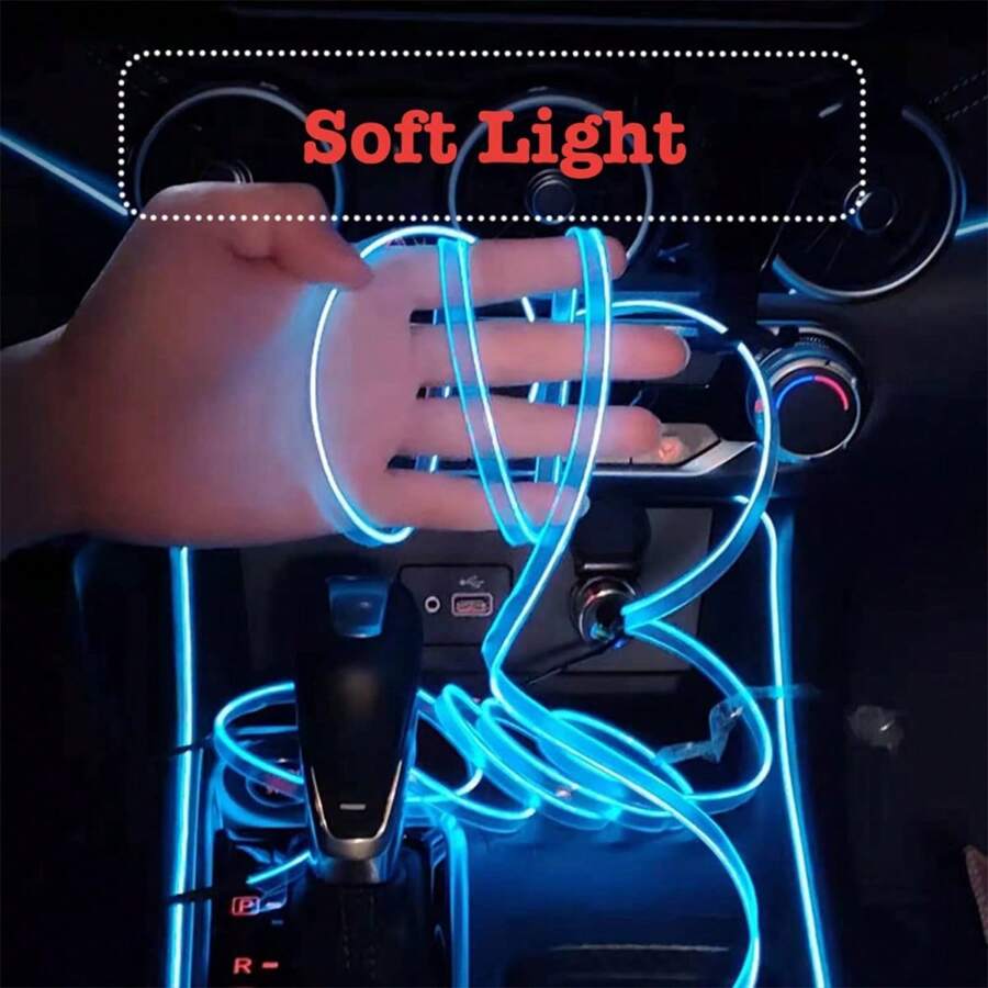 118.11In/3M Car Interior Ambiance Lamp With Usb Diy Decorative