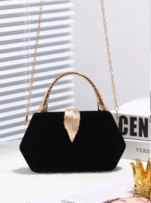 Fashionable Square Handbag With Rhinestone Hardware, Suitable For Party, Banquet, Birthday Gift, Cocktail Or Wedding Attire, Includes Handles And Detachable Shoulder Strap