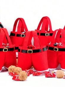 1pc Large Christmas Santa Gift Bag, Pants Shape Candy Handbag - Multicolor - View 6