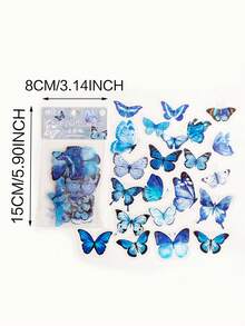 40入組/包寵物蝴蝶自然系列復古裝飾貼紙,適用於日誌,diy