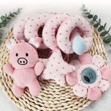 1 Pièce Jouet En Peluche Rose Suspendu Pour Lit De Voiture Et Poussette Pour Bébé, Design En Spirale Pour Lit De Bébé De 0 À 6 Mois