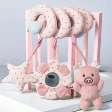 1 Pièce Jouet En Peluche Rose Suspendu Pour Lit De Voiture Et Poussette Pour Bébé, Design En Spirale Pour Lit De Bébé De 0 À 6 Mois