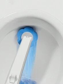 1套附6個一次性馬桶刷替換頭套裝,可溶解刷頭,家用長柄浴室馬桶清潔刷 - 白色 - 查看 4