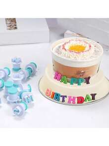 36 Cortador Fondant Galleta Ejector Expulsor Numeros Y Letra - Azul - Ver 7
