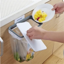 1pc Three Layers Covered Creative Kitchen Trash Can, Cabinet Door Hanging Garbage Rack - White - View 1
