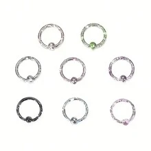 8入組時尚不鏽鋼嘴唇和鼻環,簡約穿孔珠寶