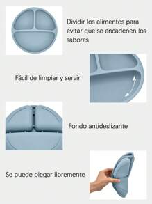 Set 5pcs Kit Para Comida Para Bebés Babero Cuenco De Silicona Cubiertos