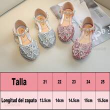 Zapatos De Fiesta Princesa Con Lazo De Lentejuelas Para Niña - Rosa - Ver 2