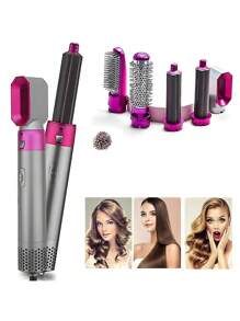 5-In-1 Hair Styler Set, Multifunctional Electric Professional Curling Iron. - Hot Pink - View 7