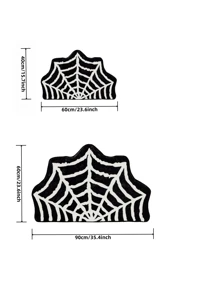 蜘蛛网室内万圣节地毯 60x90 厘米（23.6x35.4 英寸），毛绒哥特式可爱趣味万圣节浴室地毯防滑厨房地毯可机洗适用于前门廊室内门垫