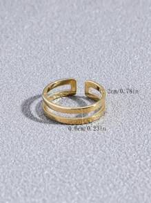 Fashionable and Popular Men Hollow Out Cuff Ring Stainless Steel for Jewelry Gift and for a Stylish Look