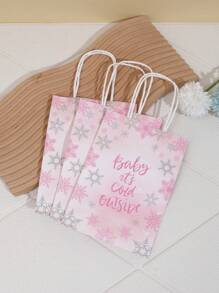 3pcs Carton Pattern Kraft Paper Bags For Gift Packing - Multicolor - View 3