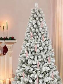 6入組聖誕節裝飾品,聖誕樹尖狀螺旋線聖誕球掛墜,聖誕樹裝飾照片道具 - 玫瑰金 - 查看 1