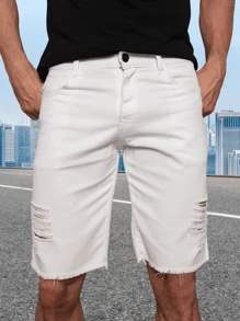 Men Denim Shorts - trắng - Xem 1