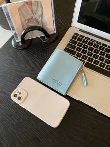 Vertical Fresh Style Bifold Wallet - Blue - View 6