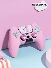 GeekShare 硅胶熊耳设计游戏控制器保护套和熊按钮保护器 - 粉色 - 查看 9