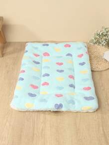 1pc Polyester Cute Star & Heart Bone Pattern Breathable Washable Thickened Pet Bed Mat, Suitable For Medium/Small Cats & Dogs All Seasons (Suitable For Happy Dogs, Teddy Bears/Poodles, Not Suitable For Large Dogs) - Multicolor - View 2