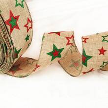 Christmas Decoration Ribbon: Creative Christmas Burlap Printed Satin Ribbon For Christmas Tree, Gift Box Decoration - Christmas tree - View 6