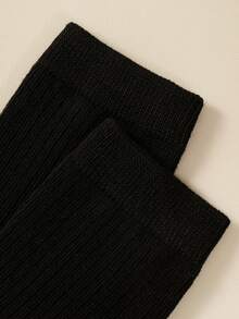 10對/包經典黑色兒童運動襪,舒適休閒圓領襪,適合日常穿著