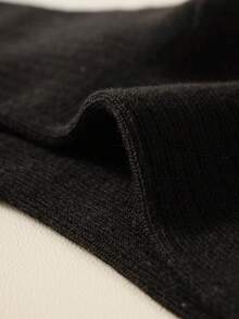 10對/包經典黑色兒童運動襪,舒適休閒圓領襪,適合日常穿著