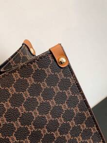 Vintage Geometric Pattern Tote Bag, Classic Satchel Bag, Women'sLarge Capacity Bag For Work - Multicolor - View 4