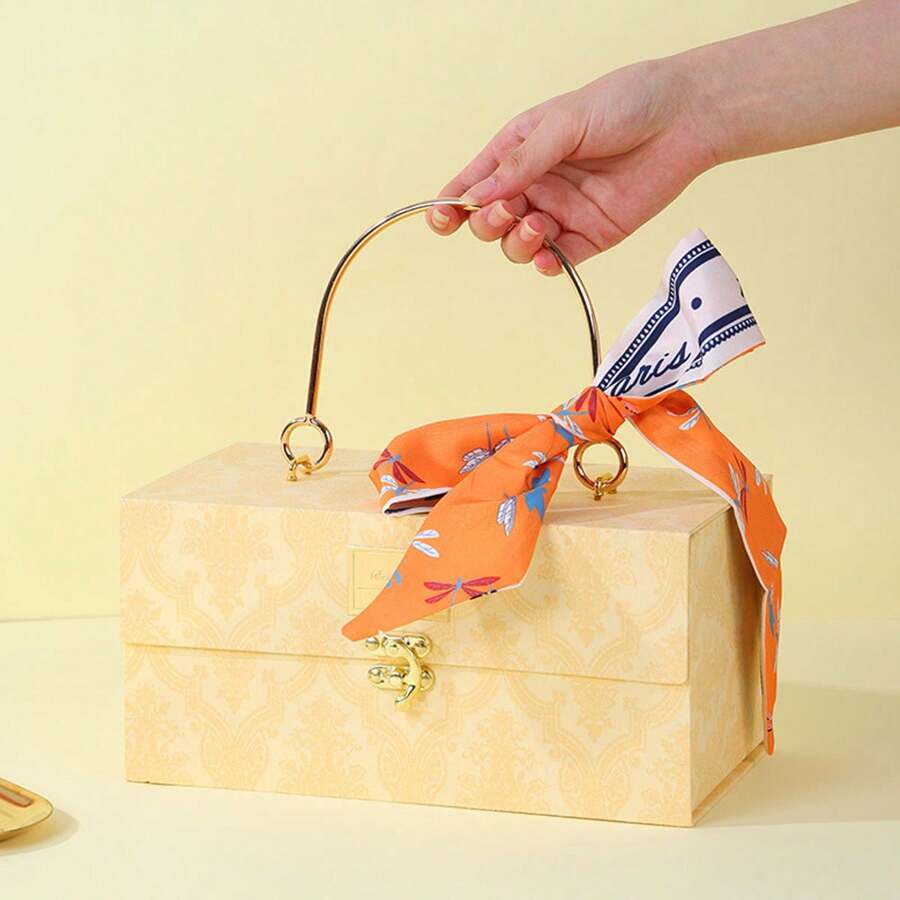 1入組禮物盒,婚禮伴娘手提包,聖誕禮物包裝盒 - 香檳色 - 查看 1