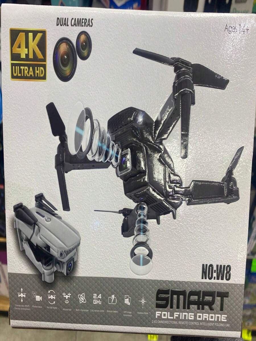Smart Folding Drone 4k Ultra HD - Dual Camera (998 Pro Max) - 黑色 - 查看 1