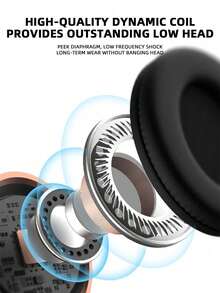 Wireless Over-ear Headphones With Long Battery Life, Simple & Fashionable Design - Black - View 5