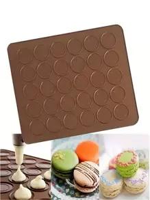 1 件装马卡龙烘焙垫，带 30/48 孔，可重复使用设计。单面 DIY 操作