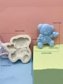 1pc Simple Everyday Bear Shaped Silicone Mold - Grey - View 5