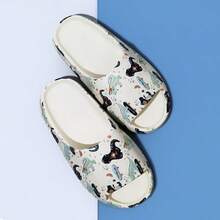 Của phụ nữ Dễ thương & Đúng mốt In Hoạt hình Dày Đế Dép đi trong nhà Với Chống trượt Chóp giầy tròn Và Dấu phân cách ngón chân Thiết kế , Thích hợp Đối với bờ biển , Phòng tắm Và Các hoạt động ngoài trời - trắng - Xem 1